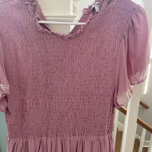 Polagram mauve smocked top dress. Size large. New without tags